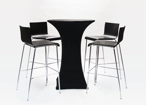 Black Pod Table set with 4 Stools