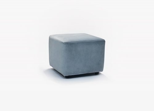 Duck Egg Blue Suede Pouf