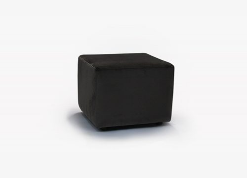 Dark Brown Suede Pouf