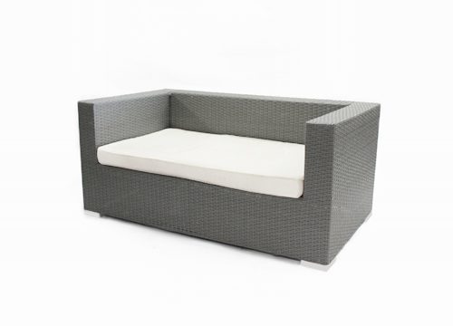 2 Seater Grey Rattan Sofa