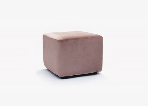 Pink Suede Pouf