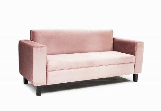 Blush Pink Suede Sofa