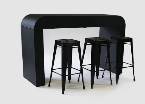 Burnished Ariana Stools with Black Consoel Table