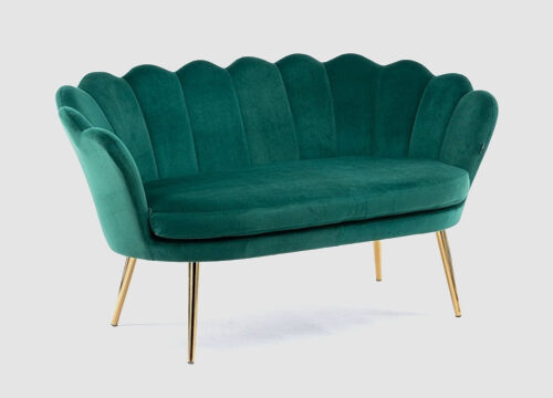 Ariel Hunter Green Two Seater Suede Sofa