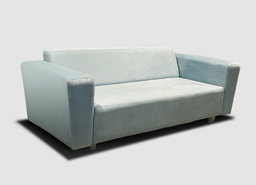 Pale Blue Suede Sofa