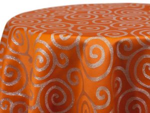 Metallic Scroll Orange Silver 496