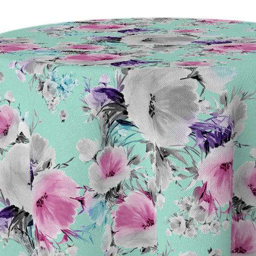 Vintage Floral Aqua 118