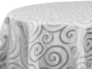 Metallic Scroll White Silver 490