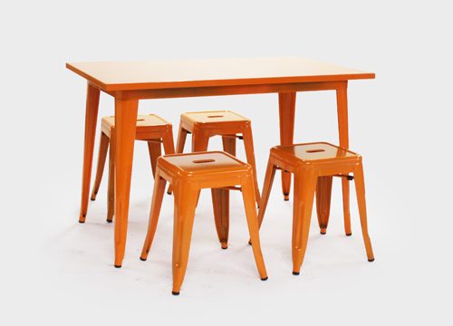 Ariana Dining Set Complete with 4 Low Stools
