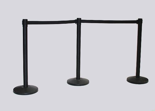 Black Retractable Stanchion