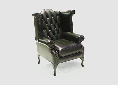 Dark Green Chesterfield wingback