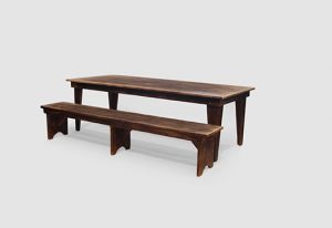 Grey wash Harvest Table and Bench