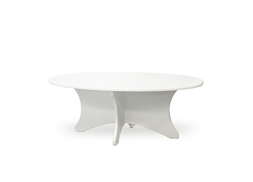 White Oval Wooden Coffee Table