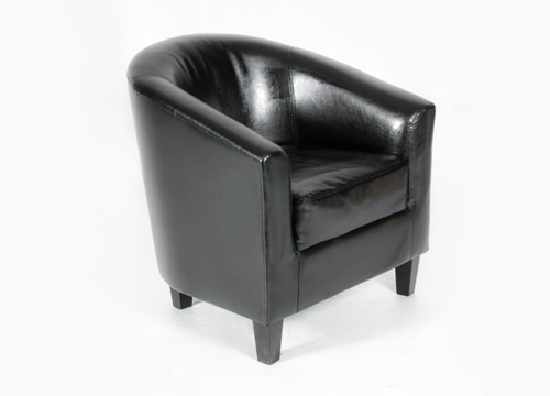 Black Leather Tub Chair