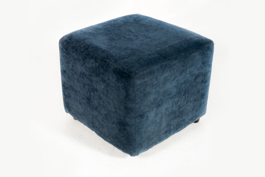 Blue Suede Ottoman available in various Colours