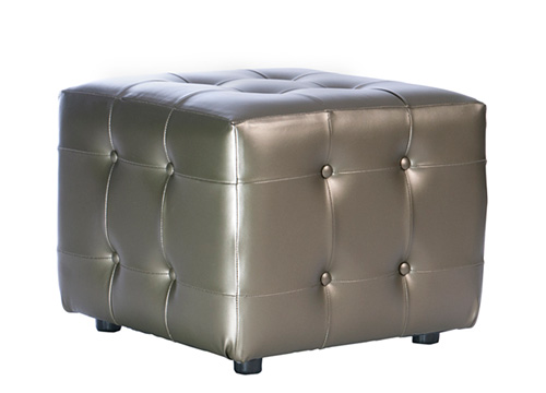 Gold Leather Ottoman Available in various colours