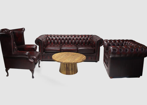 Oxblood Chesterfield Sofa Set