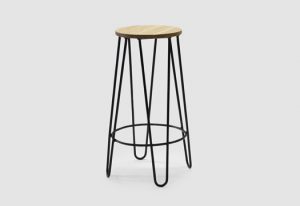 Wooden top hairpin stool