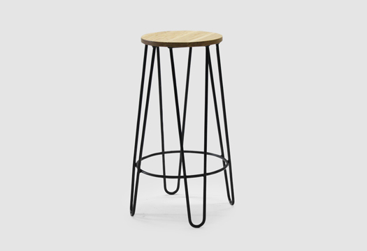 Wooden top hairpin stool