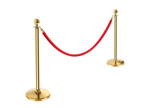 Gold Stanchion and Rope Available in Red