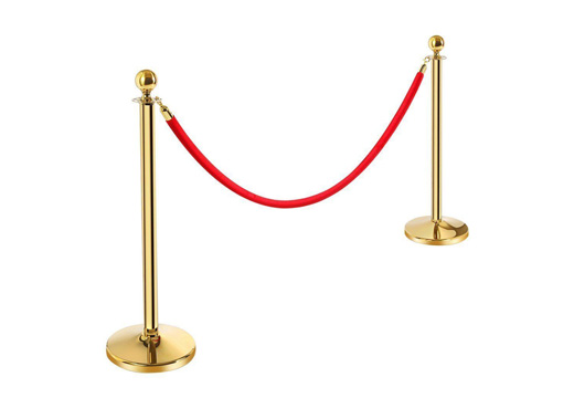 Gold Stanchion and Rope Available in Red, Blue & Black