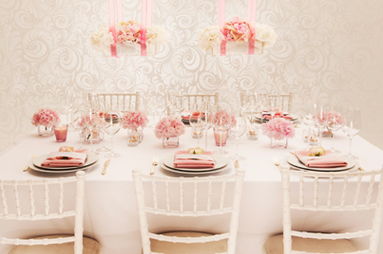 White linen and pink cotton napkins