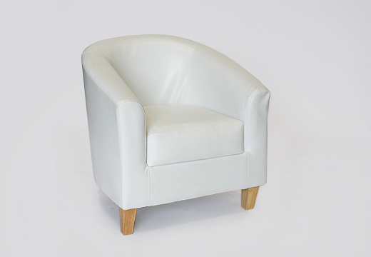 White Leather Tub Chair